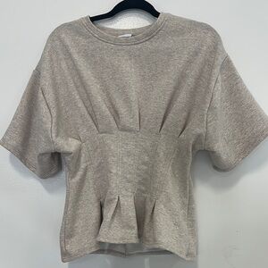 ASOS Gray/Tan Cinched Women's Top